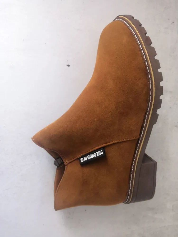 Owlkay Comfortable Fashionable Low-heeled Cotton Women's Boots