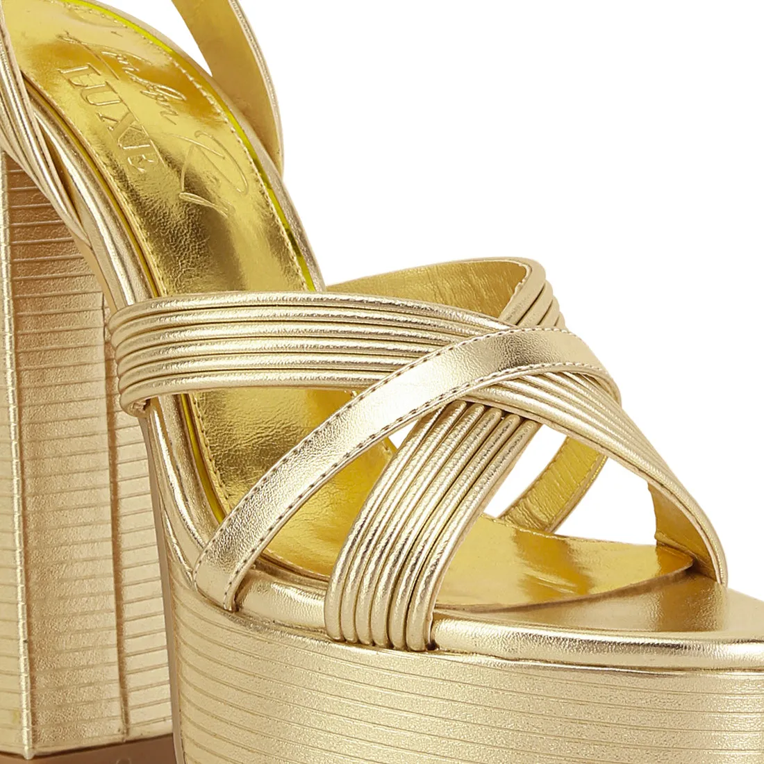 Patent PU Cross Strap High Heeled Sandals