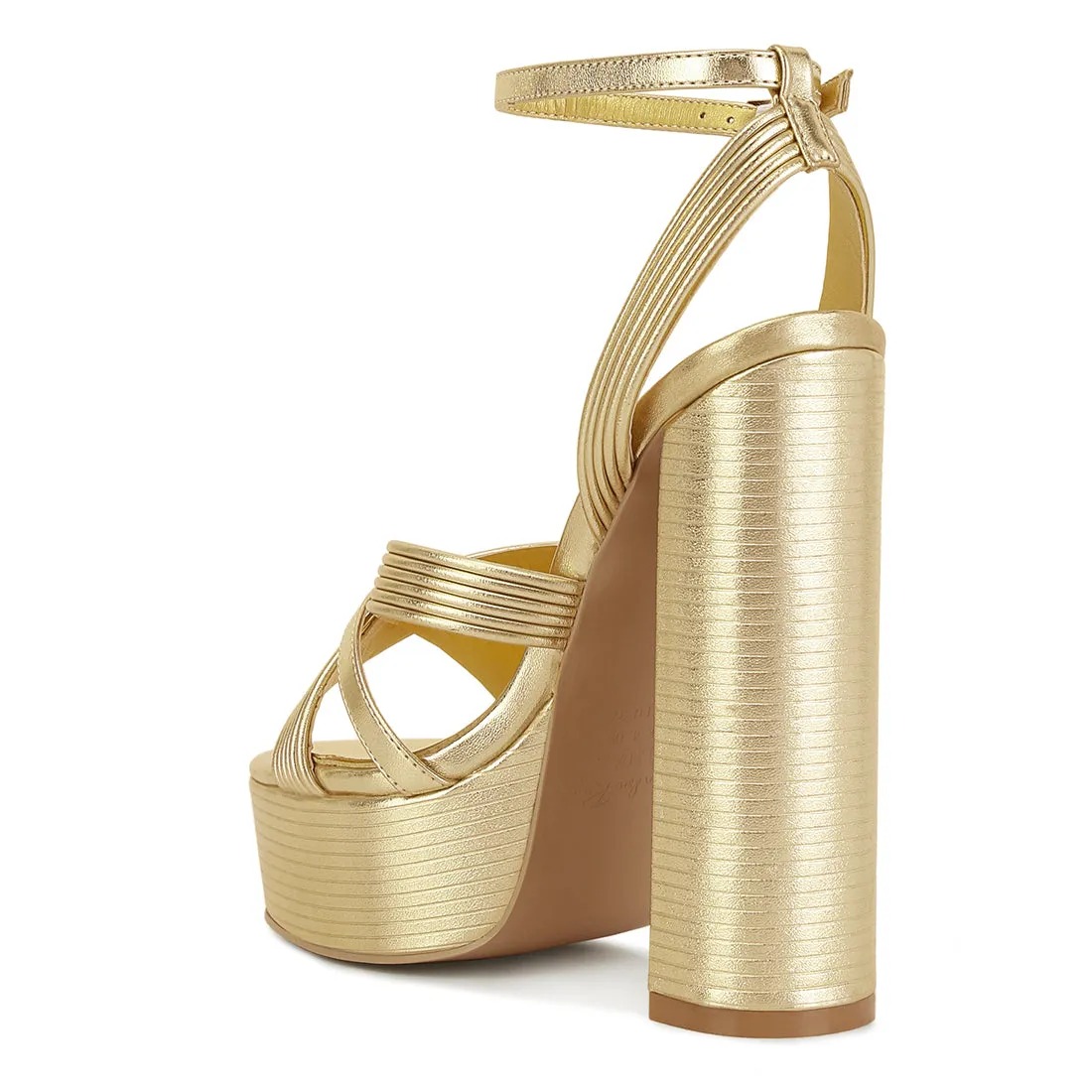 Patent PU Cross Strap High Heeled Sandals
