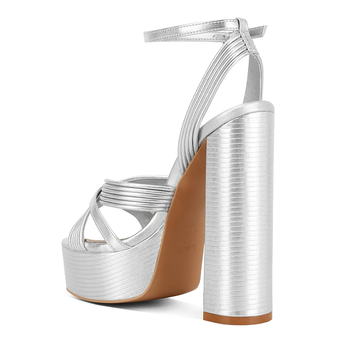 Patent PU Cross Strap High Heeled Sandals
