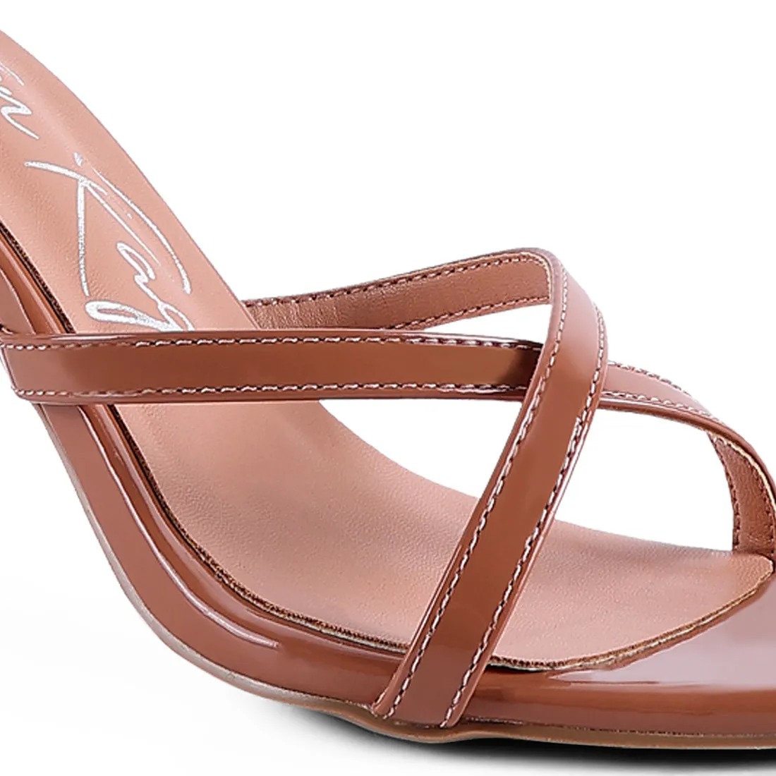Peach High Heeled Pointed Toe Sandal