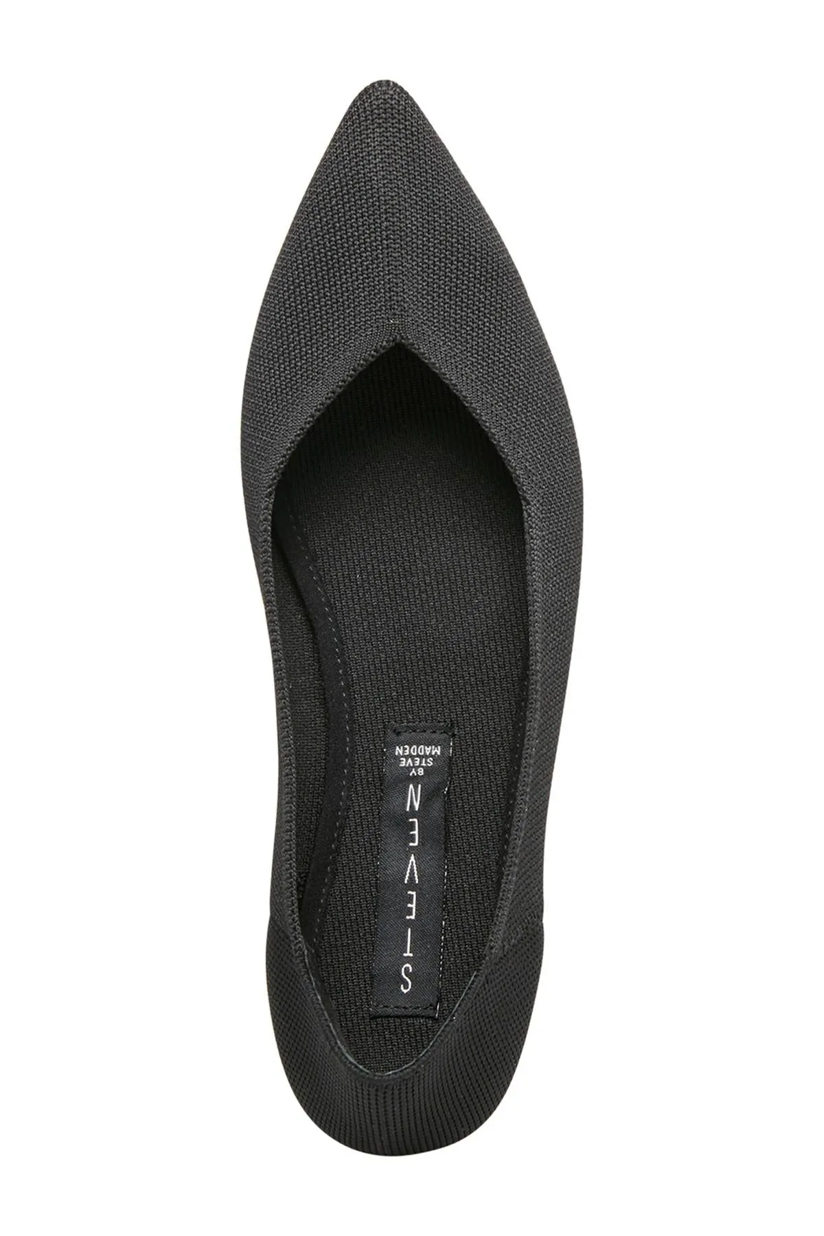 Steve Madden Rosy Pointy Toe Slip-On Flats Black Fitted Flats