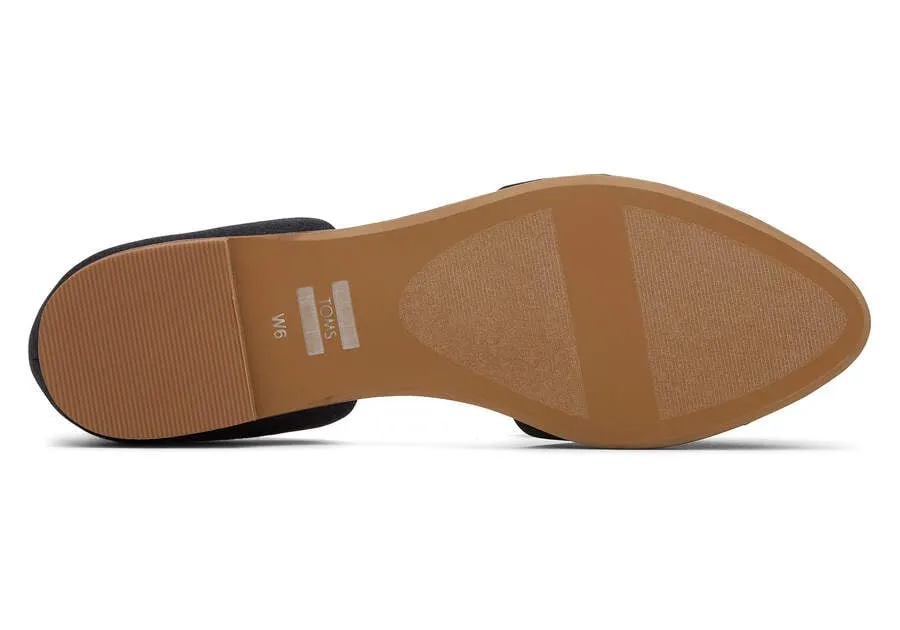 TOMS Womens Juttidorsay Flat - Black