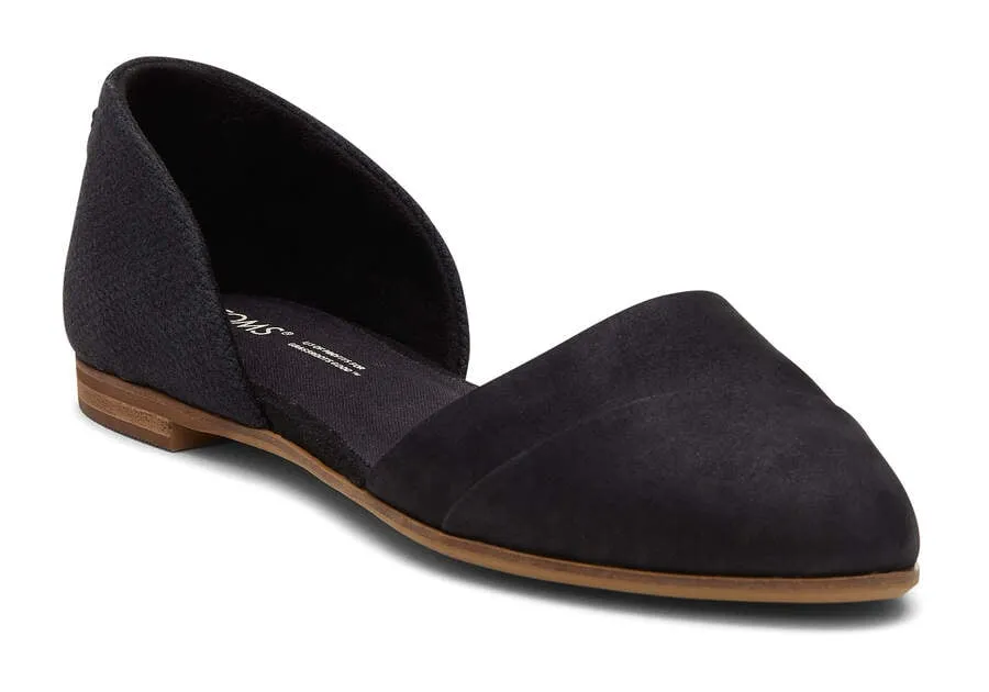 TOMS Womens Juttidorsay Flat - Black