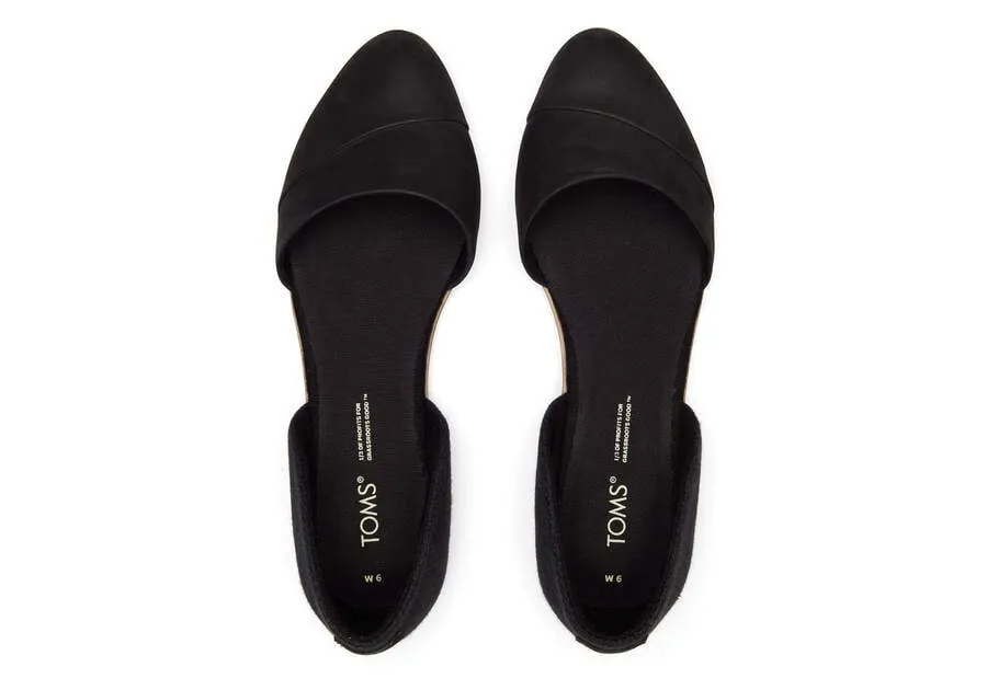 TOMS Womens Juttidorsay Flat - Black