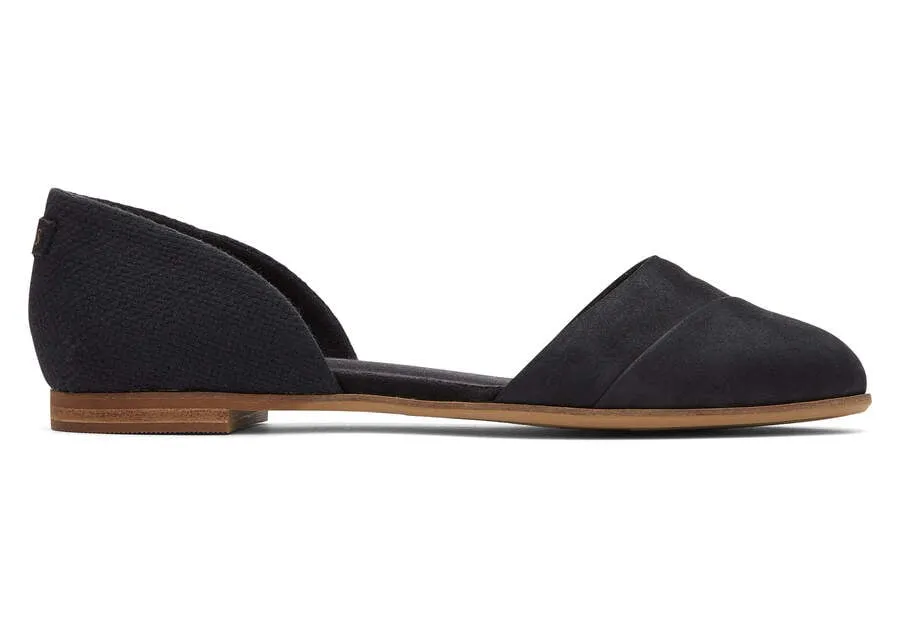 TOMS Womens Juttidorsay Flat - Black