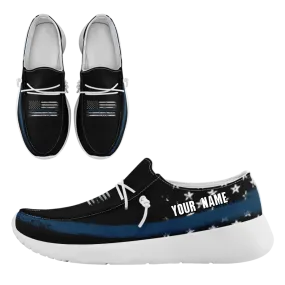Unique Gift,Personalized  America Flag Sneakers, Custom Patriotic Loafer Shoes,  Canvas Slip On Shoes,FN018-24020303-2w