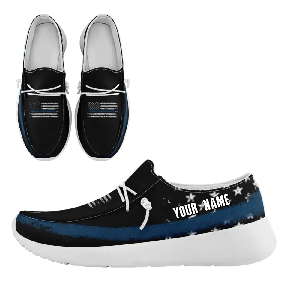 Unique Gift,Personalized  America Flag Sneakers, Custom Patriotic Loafer Shoes,  Canvas Slip On Shoes,FN018-24020303-2w