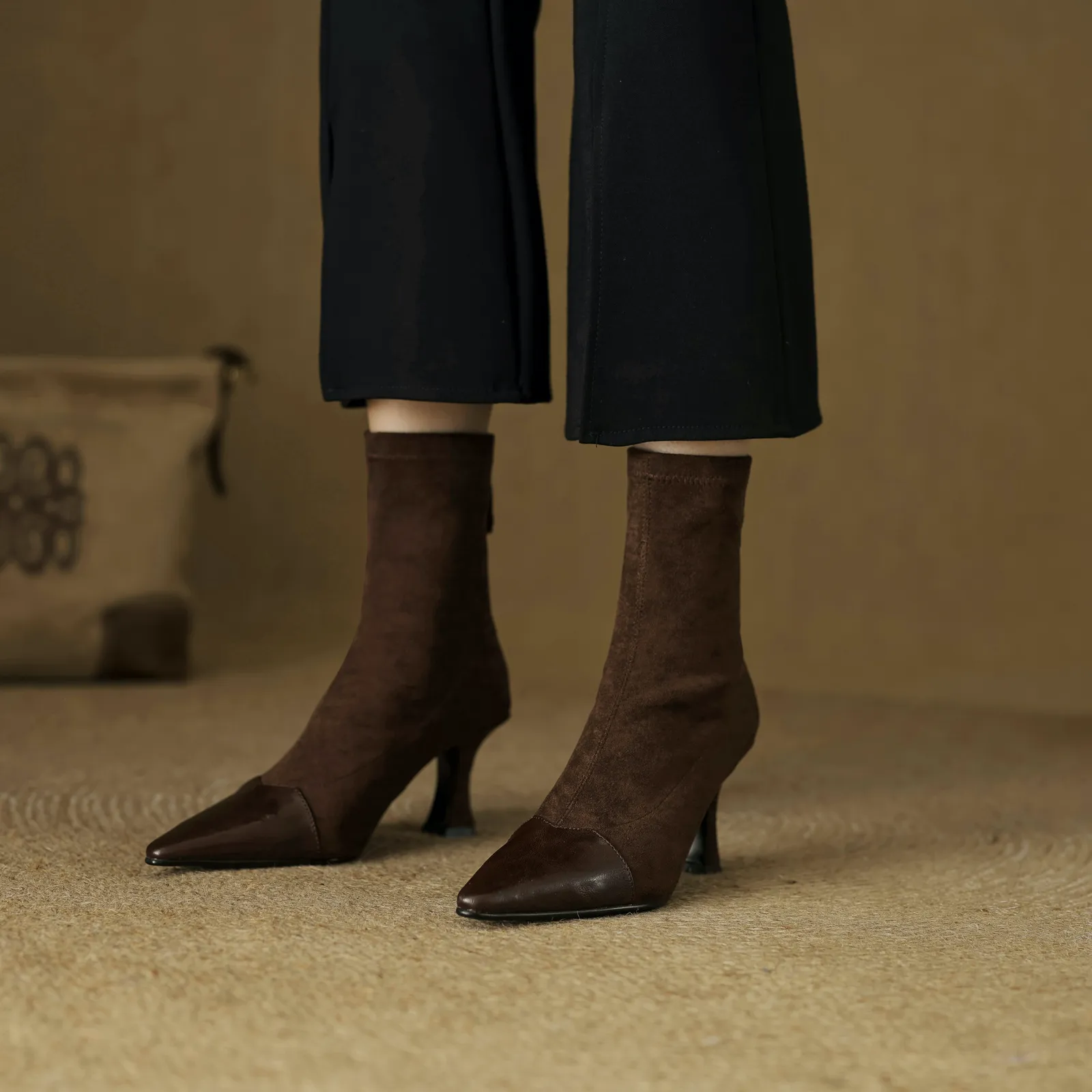 USS Shoes Suyin  Women's Pointed Toe Stretch Ankle Boots