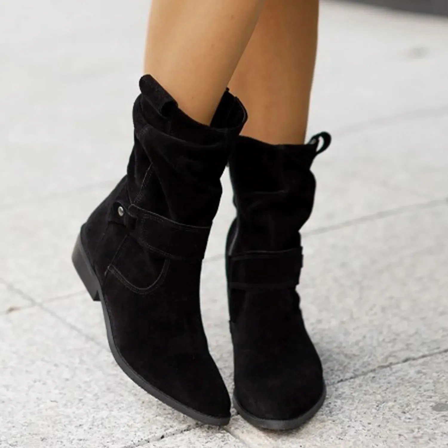 Women's Suede Slouchy Ankle Boots | Chic & Comfortable