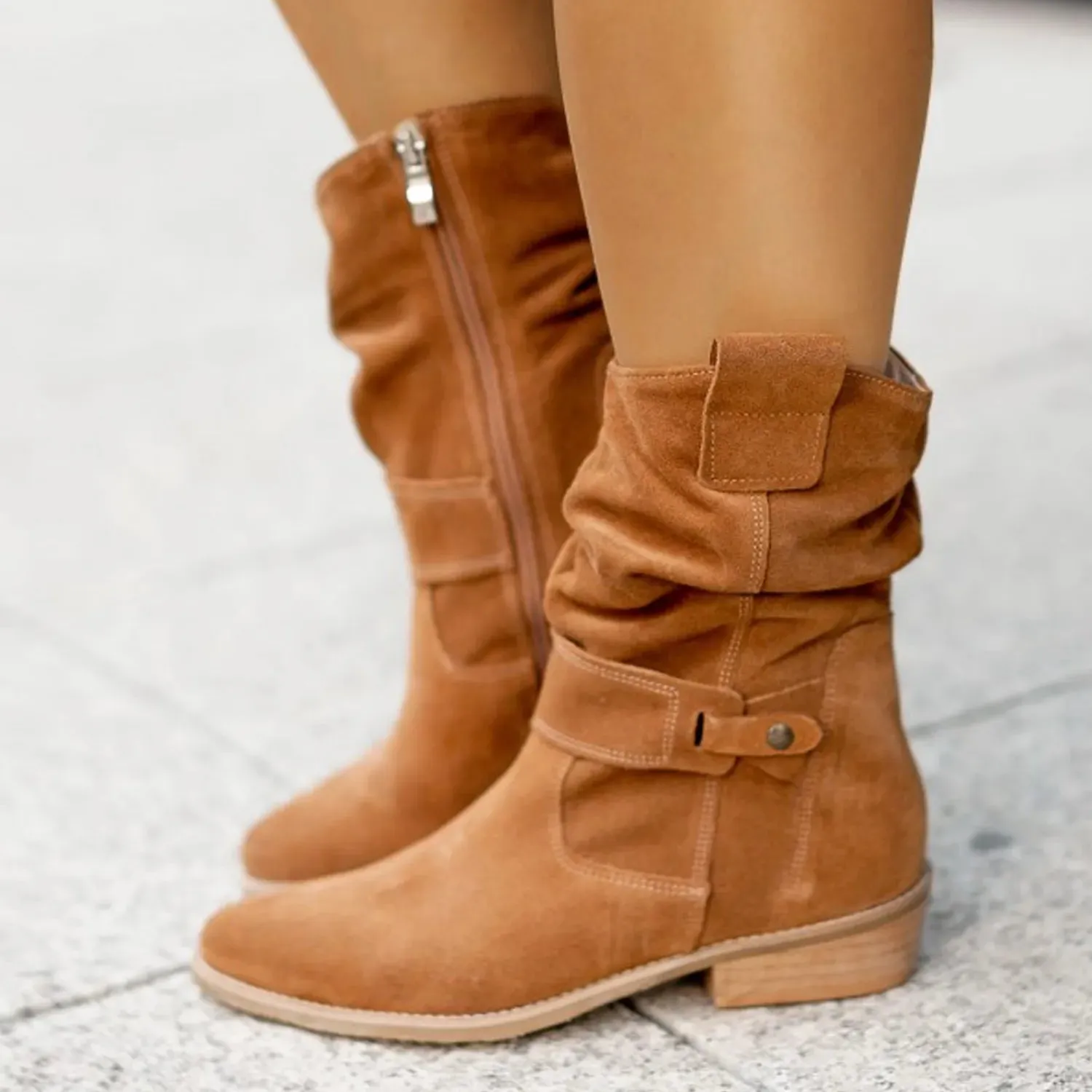Women's Suede Slouchy Ankle Boots | Chic & Comfortable