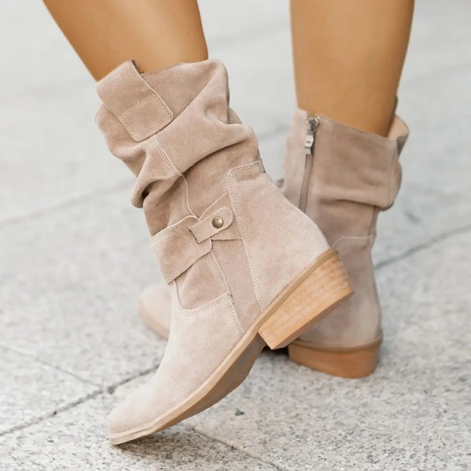 Women's Suede Slouchy Ankle Boots | Chic & Comfortable